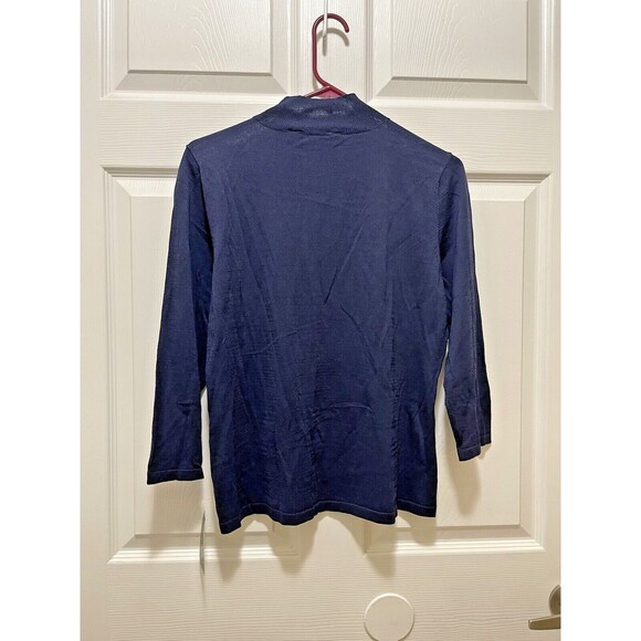 John Paul Richard Womens Long Sleeve Blouse Blue Size PM Petite NWT - Picture 6 of 8